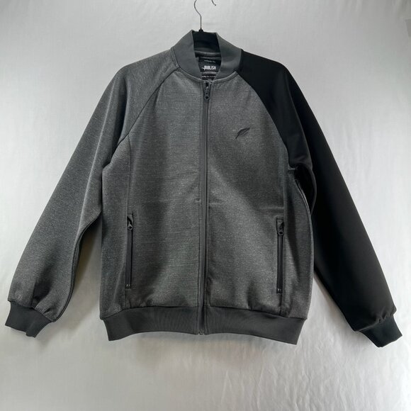 Publish Track Jacket Men M Full Zip Ribbed Trim Zip Pocket Colorblock Gray Black - Picture 1 of 12
